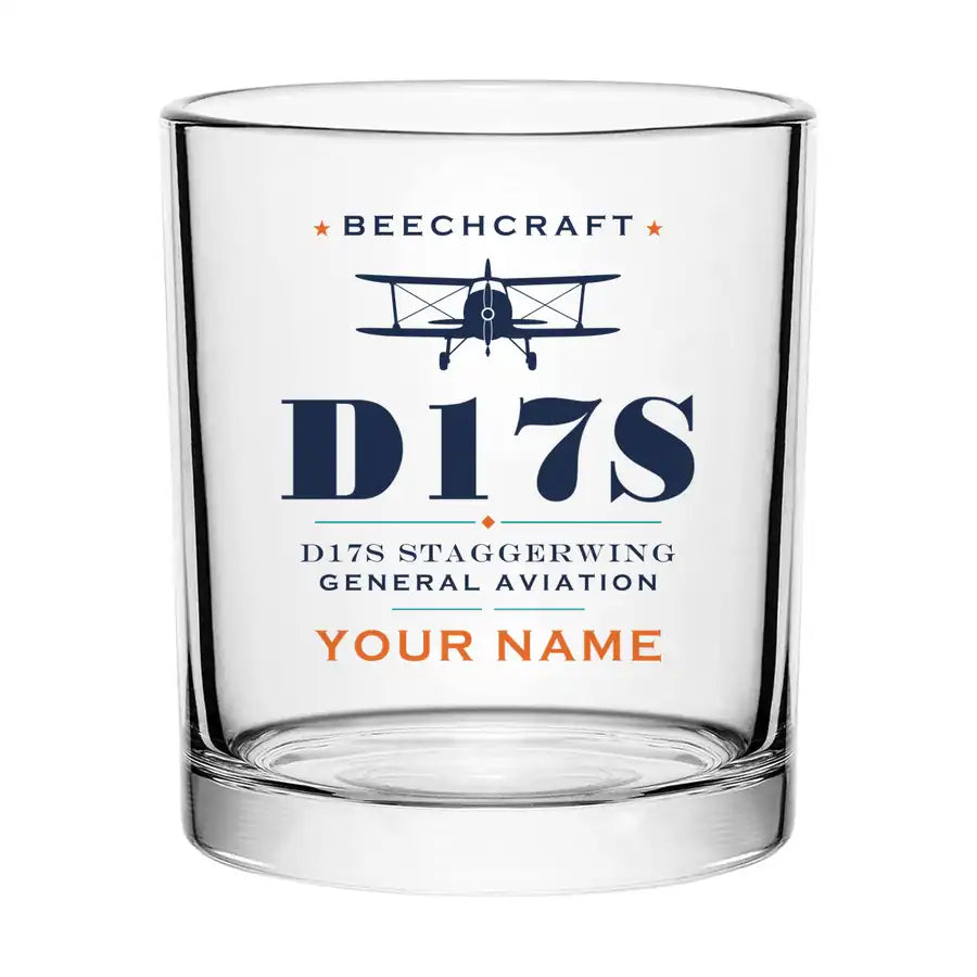 Beechcraft D17S Staggerwing - Heritage + Name - Special Whiskey Glass