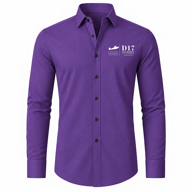Beechcraft D17S Staggerwing - Long Sleeve Shirt - Poster - Purple