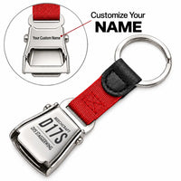 Thumbnail for Beechcraft D17S Staggerwing - Seat Belt Key Chain - Tag + Name - Red