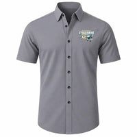 Thumbnail for Beechcraft D17S Staggerwing - Short Sleeve Shirt - Cartoon - Gray
