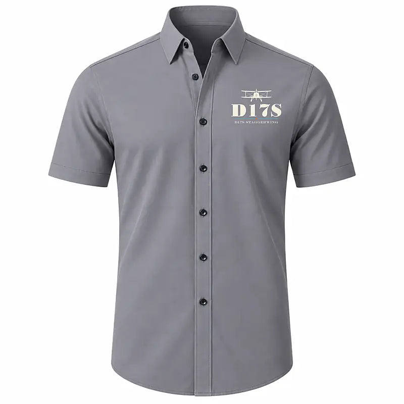 Beechcraft D17S Staggerwing - Short Sleeve Shirt - Heritage - Gray