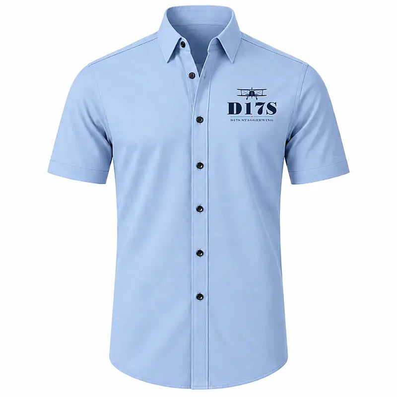 Beechcraft D17S Staggerwing - Short Sleeve Shirt - Heritage - Light Blue