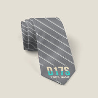 Thumbnail for Beechcraft D17S Staggerwing - Stripe + Name - Tie - Gray