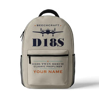 Thumbnail for Beechcraft D18S Twin Beech - 3D Backpack - Heritage + Name - Beige
