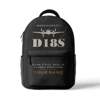 Thumbnail for Beechcraft D18S Twin Beech - 3D Backpack - Heritage + Name - Gray