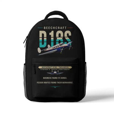 Beechcraft D18S Twin Beech - 3D Backpack - Original - Black