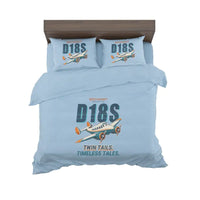 Thumbnail for Beechcraft D18S Twin Beech - Cartoon - Bedding Set - Light Blue