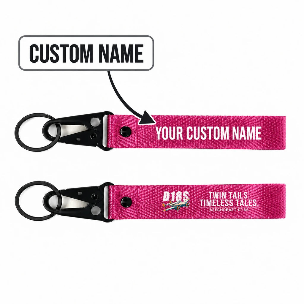 Beechcraft D18S Twin Beech Hawk-Shaped Key Chains - Pink - Cartoon - Personalized