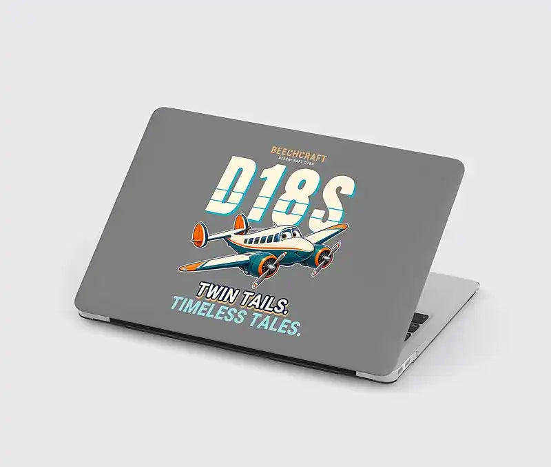 Beechcraft D18S Twin Beech - Cartoon - MacBook Case - Gray
