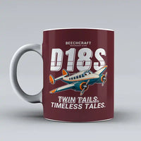 Thumbnail for Beechcraft D18S Twin Beech - Cartoon - Mug - Dark Red