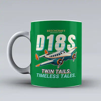 Thumbnail for Beechcraft D18S Twin Beech - Cartoon - Mug - Green