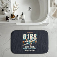 Thumbnail for Beechcraft D18S Twin Beech - Cartoon + Name - Bath Mat