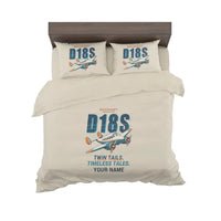 Thumbnail for Beechcraft D18S Twin Beech - Cartoon + Name - Bedding Set - Beige