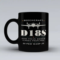 Thumbnail for Beechcraft D18S Twin Beech - Heritage - Mug - Black