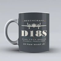 Thumbnail for Beechcraft D18S Twin Beech - Heritage - Mug - Gray