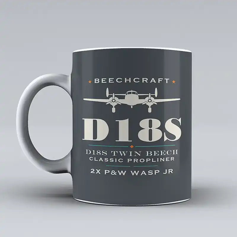 Beechcraft D18S Twin Beech - Heritage - Mug - Gray