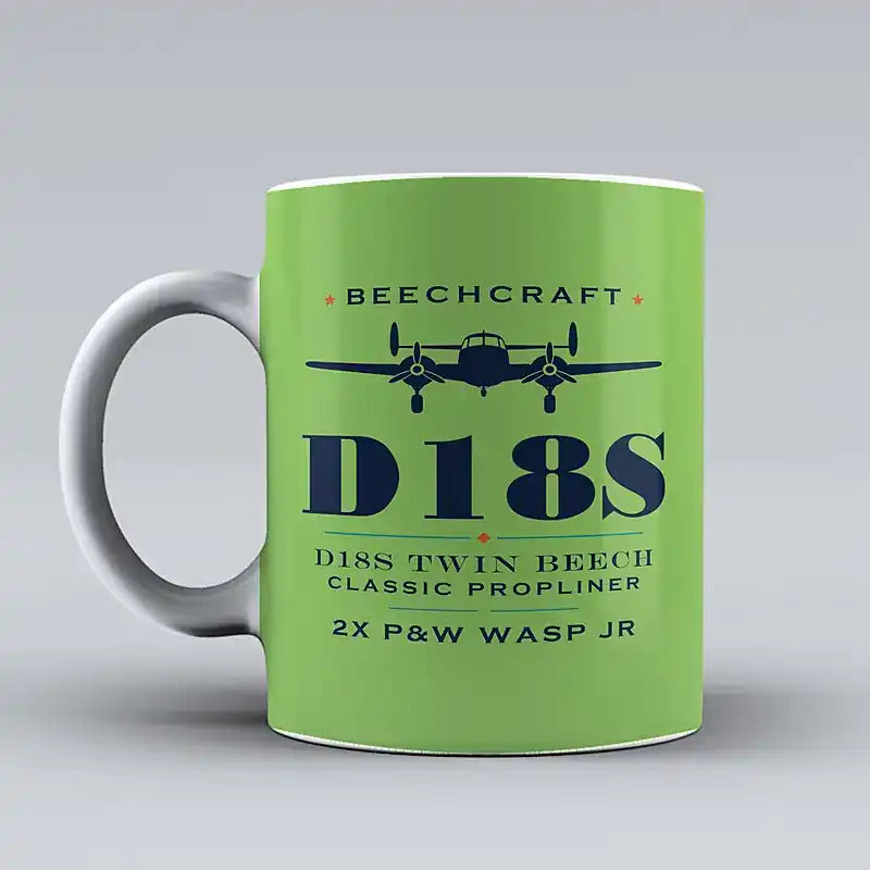 Beechcraft D18S Twin Beech - Heritage - Mug - Light Green