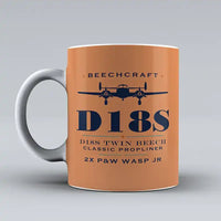Thumbnail for Beechcraft D18S Twin Beech - Heritage - Mug - Orange