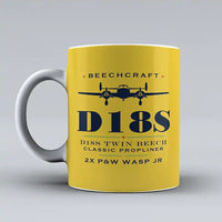 Thumbnail for Beechcraft D18S Twin Beech - Heritage - Mug - Yellow
