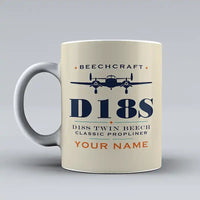 Thumbnail for Beechcraft D18S Twin Beech - Heritage + Name - Mug - Beige