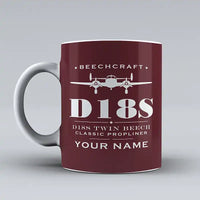 Thumbnail for Beechcraft D18S Twin Beech - Heritage + Name - Mug - Dark Red