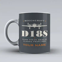 Thumbnail for Beechcraft D18S Twin Beech - Heritage + Name - Mug - Gray