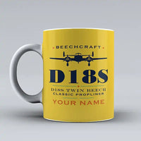 Thumbnail for Beechcraft D18S Twin Beech - Heritage + Name - Mug - Yellow