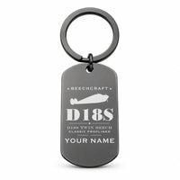 Thumbnail for Beechcraft D18S Twin Beech - Key Chain - Heritage + Name - Black