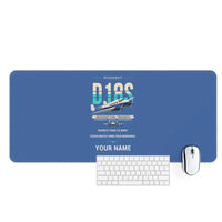 Thumbnail for Beechcraft D18S Twin Beech - Original + Name - Desk Mat - Blue
