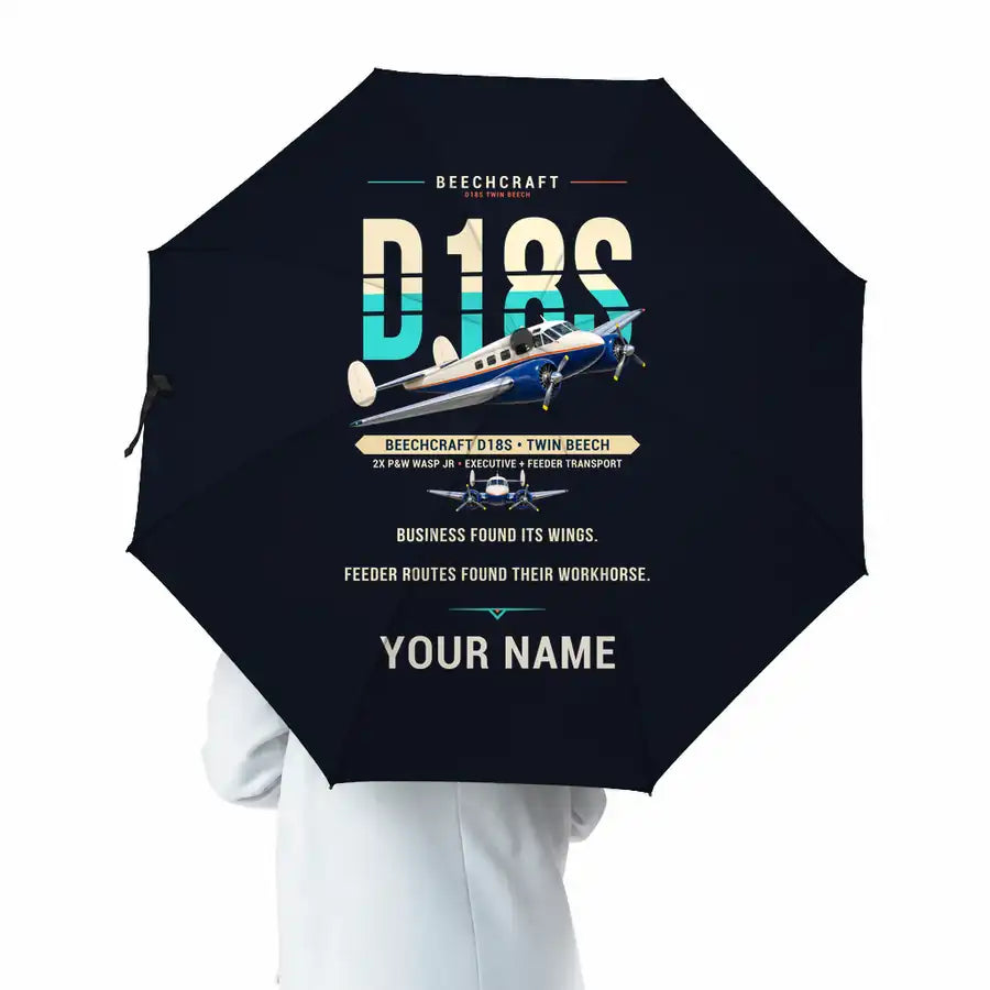 Beechcraft D18S Twin Beech - Original + Name - Umbrella