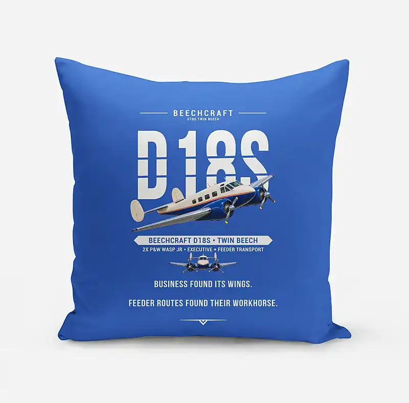 Beechcraft D18S Twin Beech - Original - Pillow - Blue