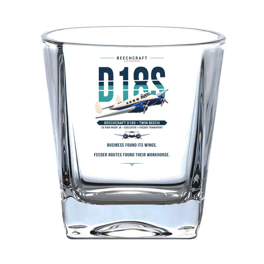 Beechcraft D18S Twin Beech - Original - Whiskey Glass