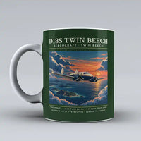Thumbnail for Beechcraft D18S Twin Beech - Poster - Mug - Dark Green