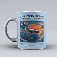 Thumbnail for Beechcraft D18S Twin Beech - Poster - Mug - Light Blue
