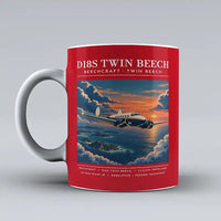 Thumbnail for Beechcraft D18S Twin Beech - Poster - Mug - Red