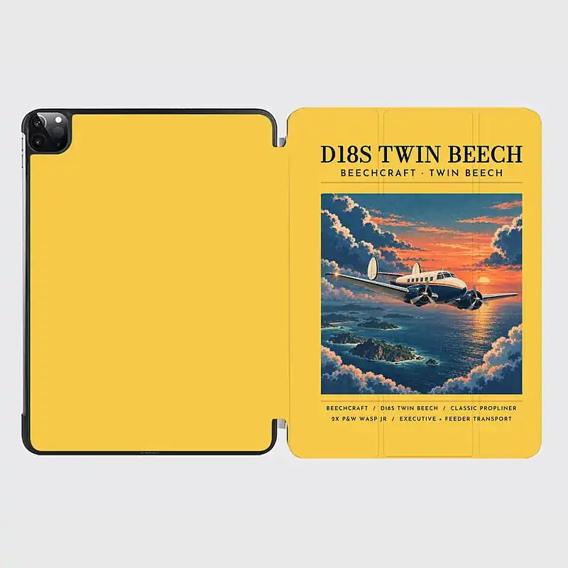 Beechcraft D18S Twin Beech - Poster - iPad Case - Yellow