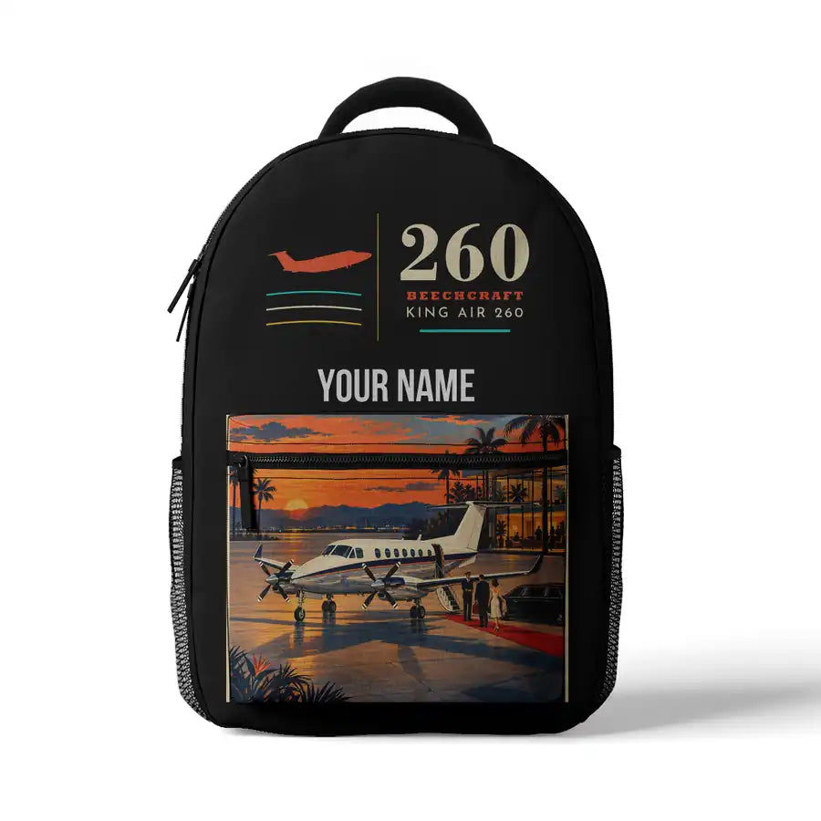 Beechcraft King Air 260 - 3D Backpack - Black + Name