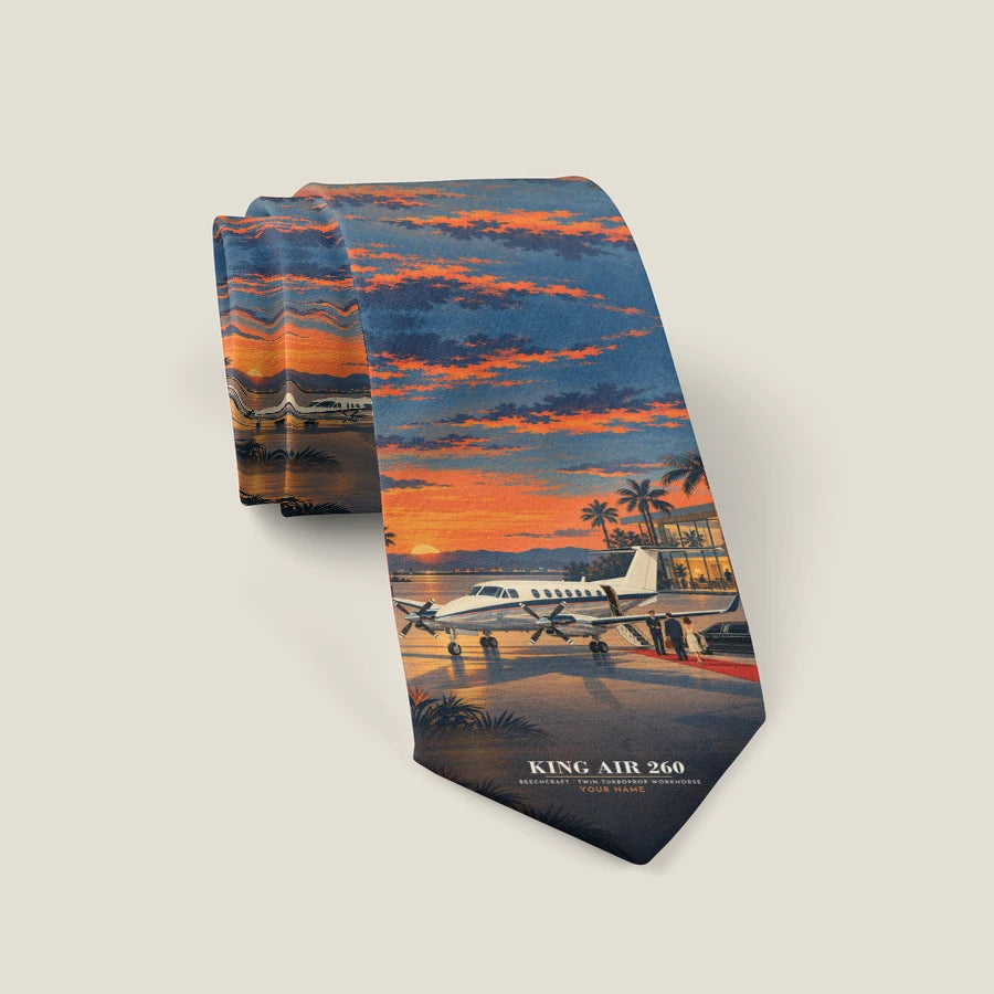 Beechcraft King Air 260 - 3D + Name - Tie - Full Print