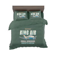 Thumbnail for Beechcraft King Air 260 - Cartoon - Bedding Set - Dark Green