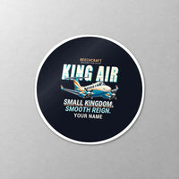 Thumbnail for Beechcraft King Air 260 - Cartoon + Name - Circle Sticker - Close-up