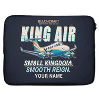 Thumbnail for Beechcraft King Air 260 - Cartoon + Name - Laptop Sleeve