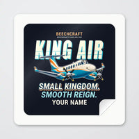 Thumbnail for Beechcraft King Air 260 - Cartoon + Name - Square Sticker - Peel