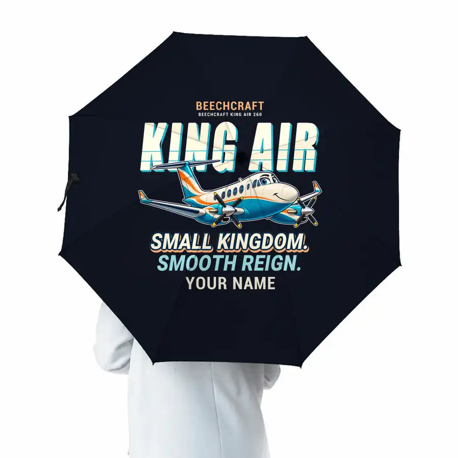 Beechcraft King Air 260 - Cartoon + Name - Umbrella