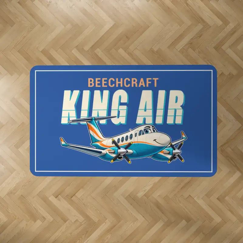 Beechcraft King Air 260 - Cartoon - Rectangle Carpet - Blue
