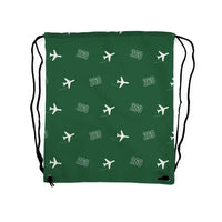 Thumbnail for Beechcraft King Air 260 - Drawstring Bag - 3D Pattern - Green