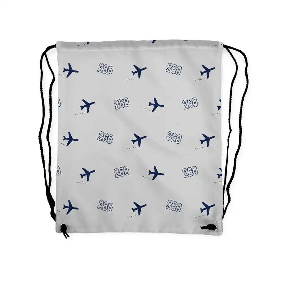 Beechcraft King Air 260 - Drawstring Bag - 3D Pattern - Light Gray