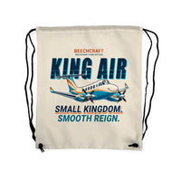 Thumbnail for Beechcraft King Air 260 - Drawstring Bag - Cartoon - Beige