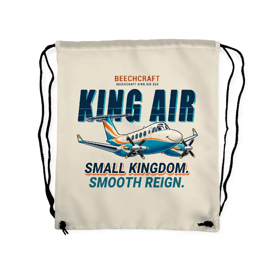 Beechcraft King Air 260 - Drawstring Bag - Cartoon - Beige