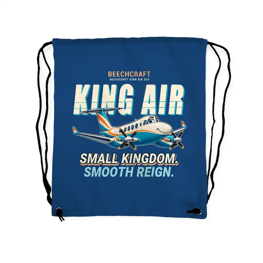 Beechcraft King Air 260 - Drawstring Bag - Cartoon - Blue