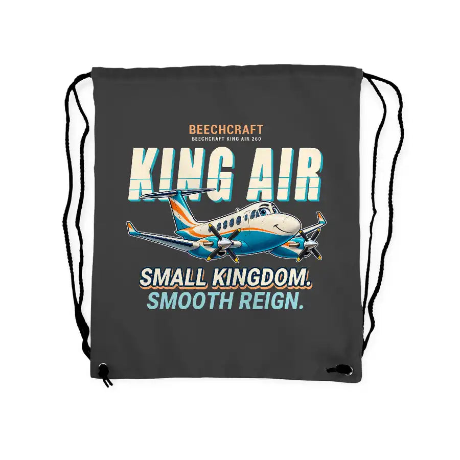 Beechcraft King Air 260 - Drawstring Bag - Cartoon - Gray